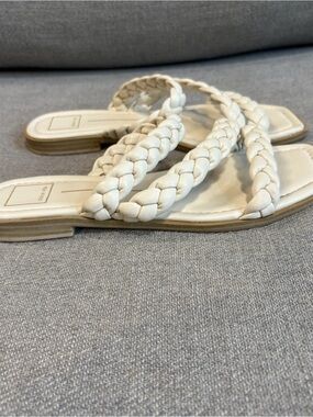Dolce Vita Cream Braided Double-Strap Slide Sandals